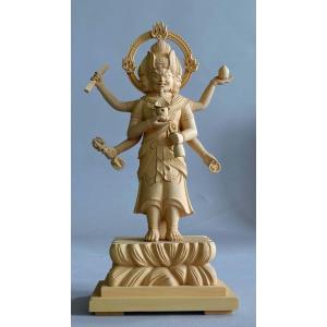 木彫仏像 最上稲荷像 総高21cm つげ材木地仕上 : 有限会社みやこ仏像