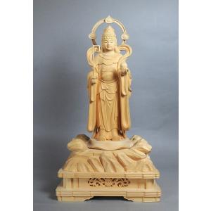 木彫仏像 最上稲荷像 総高21cm つげ材木地仕上 : 有限会社みやこ仏像