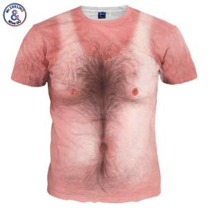 筋肉 胸毛 Tシャツ 3Dプリント 男女兼用 面白いプリント 胸毛 のマッスルティー 筋肉印刷 仮装 コスプレ パーティー|M｜miyakodou