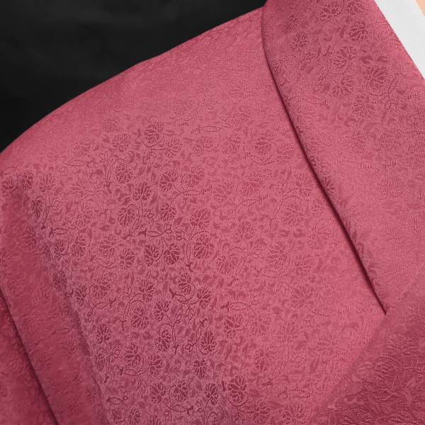 色無地　双葉葵文　小豆紫色