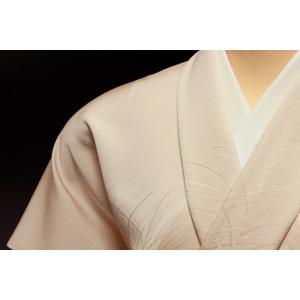 色無地 付下げ柄 大王松 灰梅【反物1反・正絹...の詳細画像4