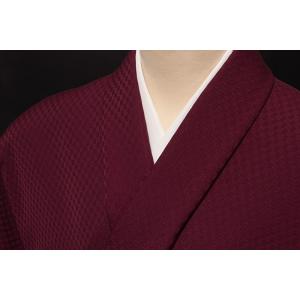 コート地　紋意匠　市松文 赤紫