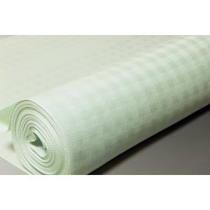 単衣用色無地　先練り格子文　淡い青緑