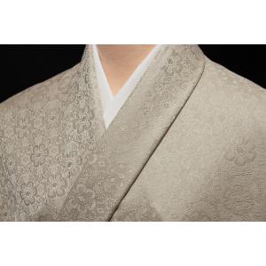 色無地 紋意匠 絵羽柄 更紗唐花文 利休白茶 【反物1反・正絹胴裏1枚