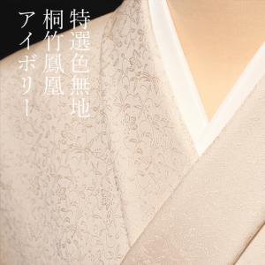 色無地 紋意匠 絵羽柄 更紗唐花文 利休白茶 【反物1反・正絹胴裏1枚