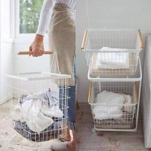 ランドリーバスケット 2段 収納ラック 洗濯かご...の商品画像