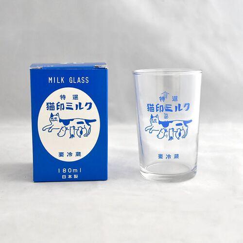 猫印ミルク グラス 180ml 日本製 星羊社 ねこ ネコ 猫 猫柄 猫グッズ おしゃれ かわいい ...