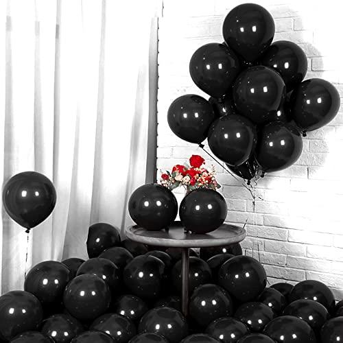 EXGOX バルーン 風船 ブラック 100個入り ゴム風船 飾り 装飾 極厚 丸型 誕生日