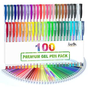 Lineon ジェルボールペン カラーボールペン 100パック ゲルインク 水性 50色セッ