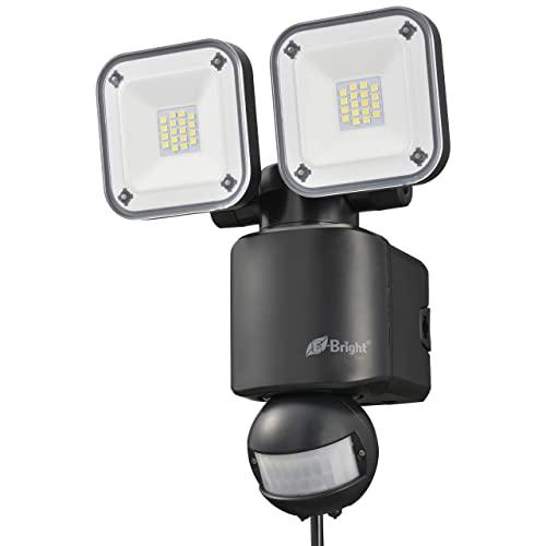オーム電機 E-Bright LEDセンサーライト コンセント式 2灯 LS-A2305A19-K ...