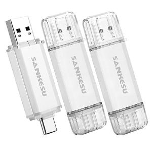 SANKESU 64GB 3個セット USB スティック 3.0 USB C フラッシュ ドライブ、USB-A