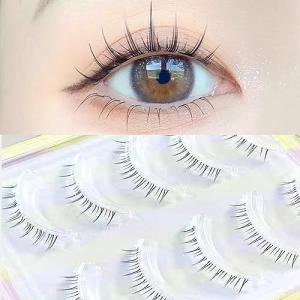つけまつげ ナチュラル 5ペア 人気 短め 透明軸 繰り返し 芯が柔らか