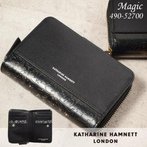 キャサリンハムネット 財布 メンズ 二つ折り財布 縦型 KATHARINE HAMNETT マジック 490-52700 本革