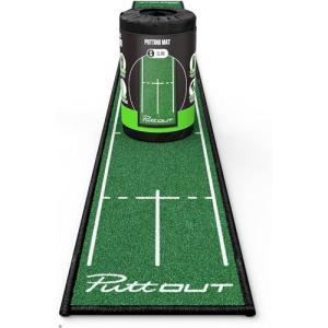 PuttOut スリムゴルフパッティングマット - グリーン - 94.45インチ x 9.8インチ (グリーン)｜miyanojin6