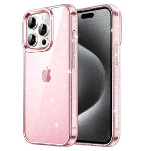 JEDirect iPhone 15 Pro 6.1インチ専用 きらきら ケース ブリンブリン 衝撃吸収 バンパーカバー かわいい キラキラ 女性用 ピンク｜miyanojin