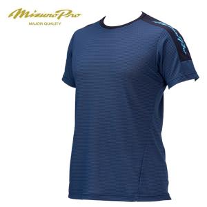 ミズノプロ　Tシャツ　半袖　野球Tシャツ　KUGEKI ICE Tシャツ　野球ウエア　12JABT8612　ネイビーピオニー｜miyaspo