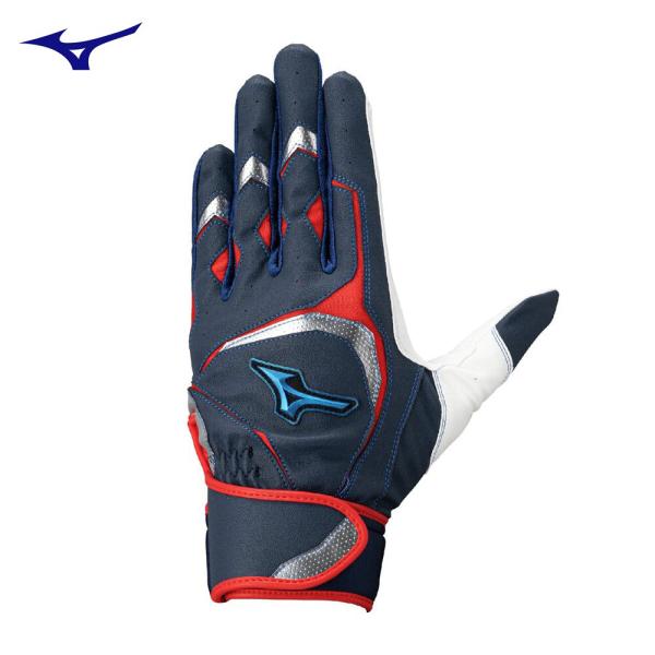 ミズノ　 野球　バッティンググローブ　ジュニア　少年野球　手袋　両手用　ウィルドライブブルー　1EJ...