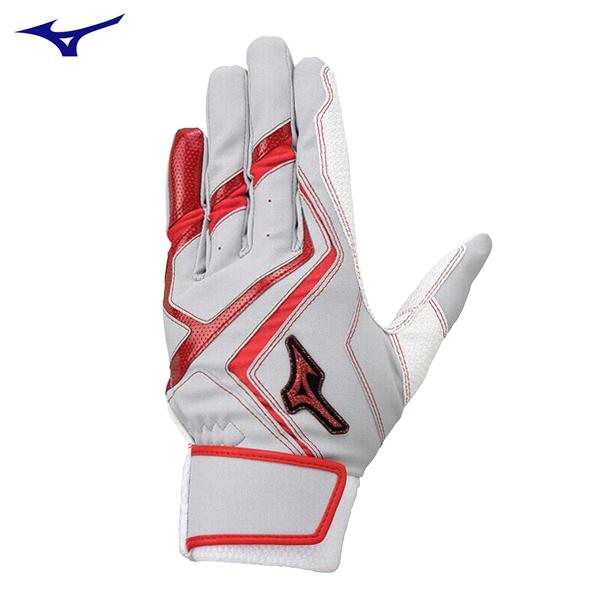 ミズノ  ジュニア　野球 バッティンググローブ 両手用 ウィルドライブ レッド 1EJEY54505...