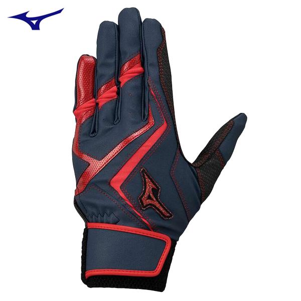 ミズノ  ジュニア　野球 バッティンググローブ 両手用 ウィルドライブ レッド 1EJEY54514...