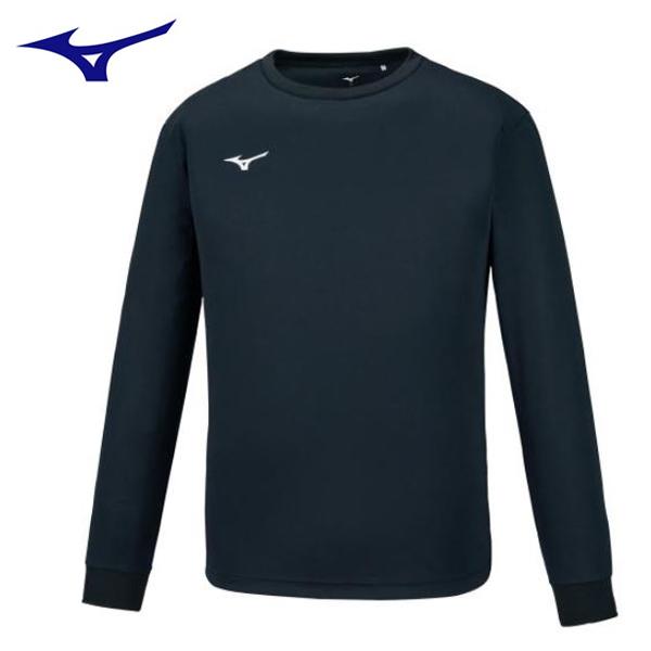 ミズノ　Tシャツ　長袖　ワンポイントTシャツ　ナビドライ　32MA119509　ブラック×ホワイト　...