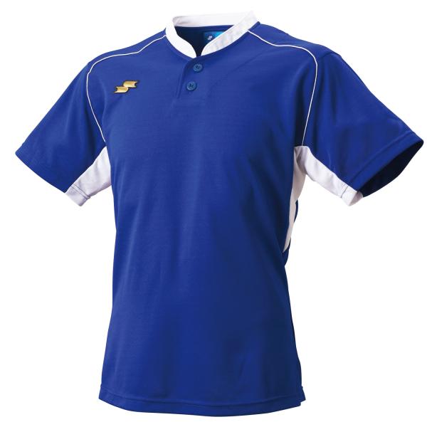 エスエスケイ ウェア Ｔシャツ 2ボタンベースボールTシャツ BT2680 (6310)Dブルー×ホ...