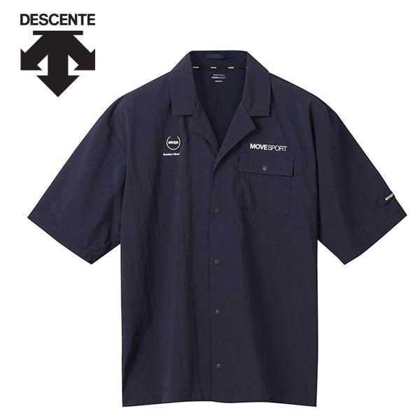 シャツ　デサント　ムーブスポーツ　ナイロンスパンライク オープンカラーシャツ　DMMXJA62 NV...