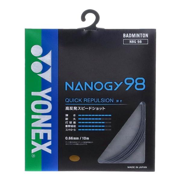 ヨネックス ストリングス バドミントンストリングス ナノジー98 NBG98 (101)メタリックブ...