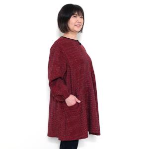 彩藍 スモックエプロン 麦秋斜めギャザーチュニ...の詳細画像1