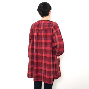 彩藍 スモックエプロン 大錦斜めギャザー 紺 ...の詳細画像4
