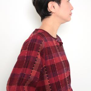 彩藍 スモックエプロン 大錦斜めギャザー 紺 ...の詳細画像3