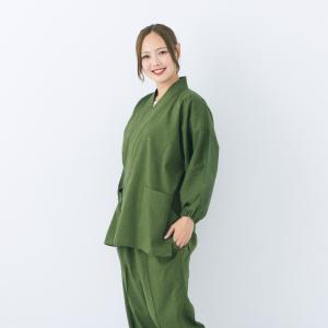 作務衣 夏用 新型 ちぢみ織り パンツ両サイド...の詳細画像4