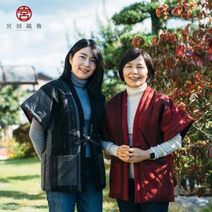 寒さ対策 冬椿やっこ(半袖はんてん) 日本製 宮田織物謹製