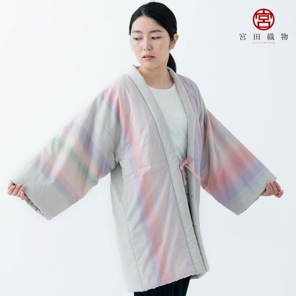 半纏 光る夢 ひかるゆめ 袢天 白のみ 中わた 綿100% ロング90cm丈 粋シリーズ 日本製 宮...