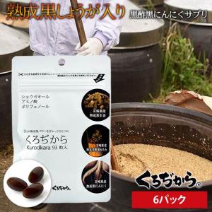 くろぢから 6パック  熟成 黒にんにく 黒しょうが 黒酢もろみ をギュッと一粒に凝縮した 宮崎県産 黒酢 サプリ にんにく｜miyazakisantyoku