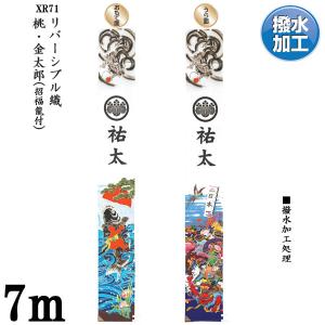 のぼり旗 7m 節句幟 絵幟のみ 「桃・金太郎(招福龍付) XR71」 リバーシブル幟 家紋・名前入サービス 撥水加工 五月節句 小林捺染 フジサン鯉