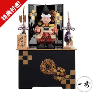五月人形 五月飾り 端午の節句 端午の節句 一秀 五月人形 木目込人形 木目込み人形 季節玩具 子供大将飾り 武者人形 花大将 陣羽織 収納タイプ コンパクト M 12 M 12 Vv 宮崎内山家具店