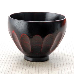 みよし漆器本舗 天然木製 汁椀 布張エクボ 根来 漆塗り 11.5cm