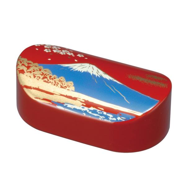 紀州塗り 小判型 文鎮 朱 富士山 おしゃれ ペーパーウェイト 文チン 文ちん 文具 ぶんちん 習字...