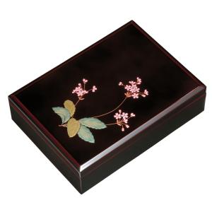 みよし漆器本舗 木製 尺1寸 合口文庫 紀の花 書類入れ 蓋付き 収納