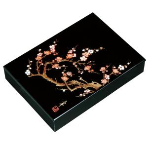 みよし漆器本舗 文庫 木製 尺1寸 A4 蒔絵 金あやめ（A4判） 書類入れ