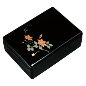 みよし漆器本舗 尺1寸 加伏文庫 黒 山茶花 33cm（A4判） 書類入れ 蓋