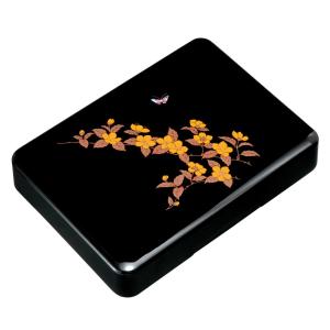 みよし漆器本舗 尺1寸 加伏文庫 黒 鶴 書類入れ 蓋付き 収納ボックス