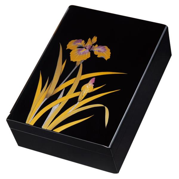 木製 尺１寸 合口文庫 蒔絵 金あやめ（A4判） 書類入れ 蓋付き 収納ボックス フタ付き 収納ケー...