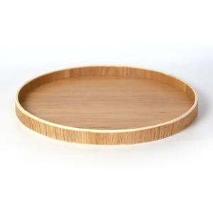 天然木製 丸盆 約25cm お盆 白木 トレー...の詳細画像3
