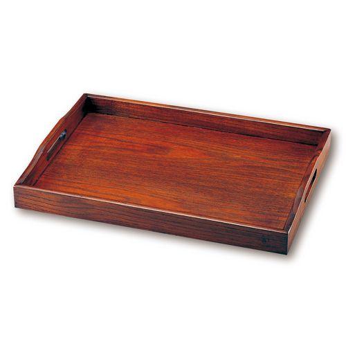 天然木製 尺４寸 富士型 長手盆 漆塗り お盆 取っ手 トレー トレイ おぼん 大きい