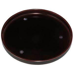 みよし漆器本舗 紀州塗り 尺寸 梅型丸盆 コスモス（金蒔絵） お盆