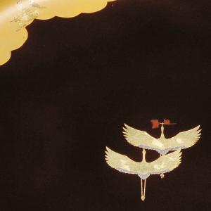 紀州塗り 8寸 丸盆 溜 金雲昇鶴 お盆 トレ...の詳細画像1