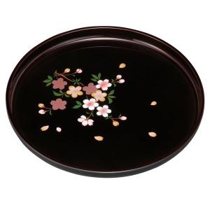 みよし漆器本舗 梅型盆 朱 梅に松葉 紀州塗り 7.5寸 23cm お盆 トレー