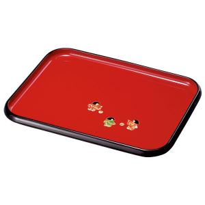 みよし漆器本舗 紀州塗り お盆 トレー 13寸 長手盆 黒 高野槇 茶盆