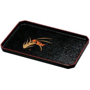 みよし漆器本舗 紀州塗り 尺寸 万能 お盆 トレー 黒 らん おぼん